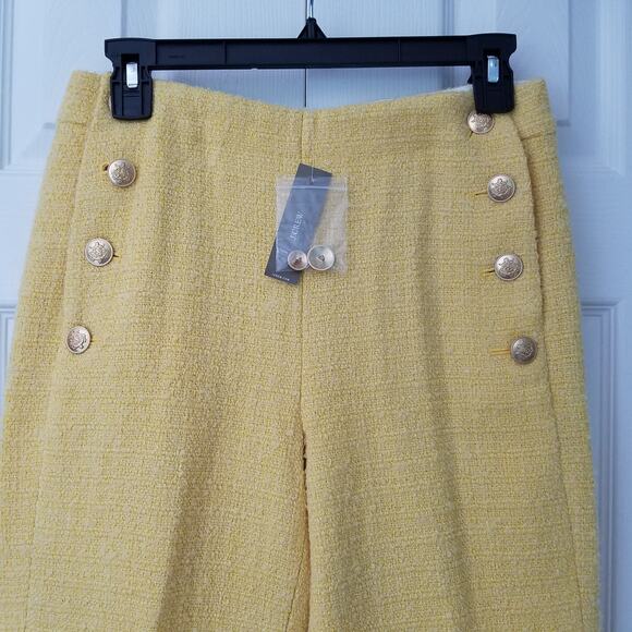 J.‎ Crew Juniper Tweed Tapered Pant Size 2 Honeycomb Yellow Wool Blend NWT BW535 - Picture 2 of 6